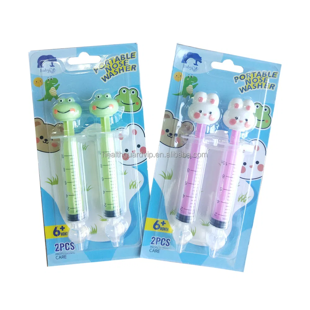 CE Certified 3D Animal Design 10ml Baby Nasal Syringe Nasal Cleaner Soft Silicone Tip Nasal Aspirator for Infant Nose Wash