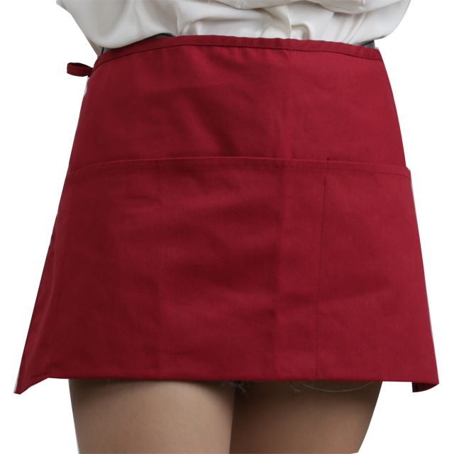Adult Two Pockets Waiter Apron Polyester Waist Bistro Coffee Apron
