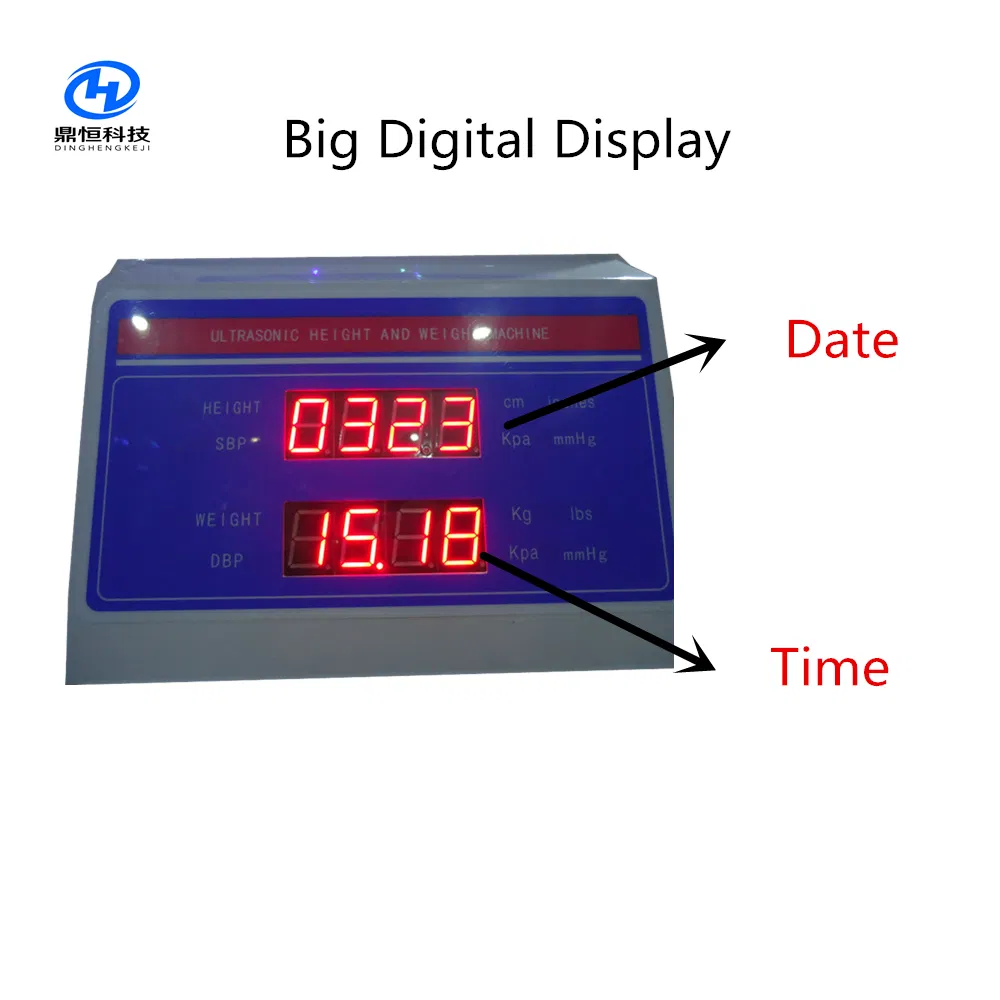 Dhm-15b Double Button Coin Height Weight BMI Machine with Blood Pressure