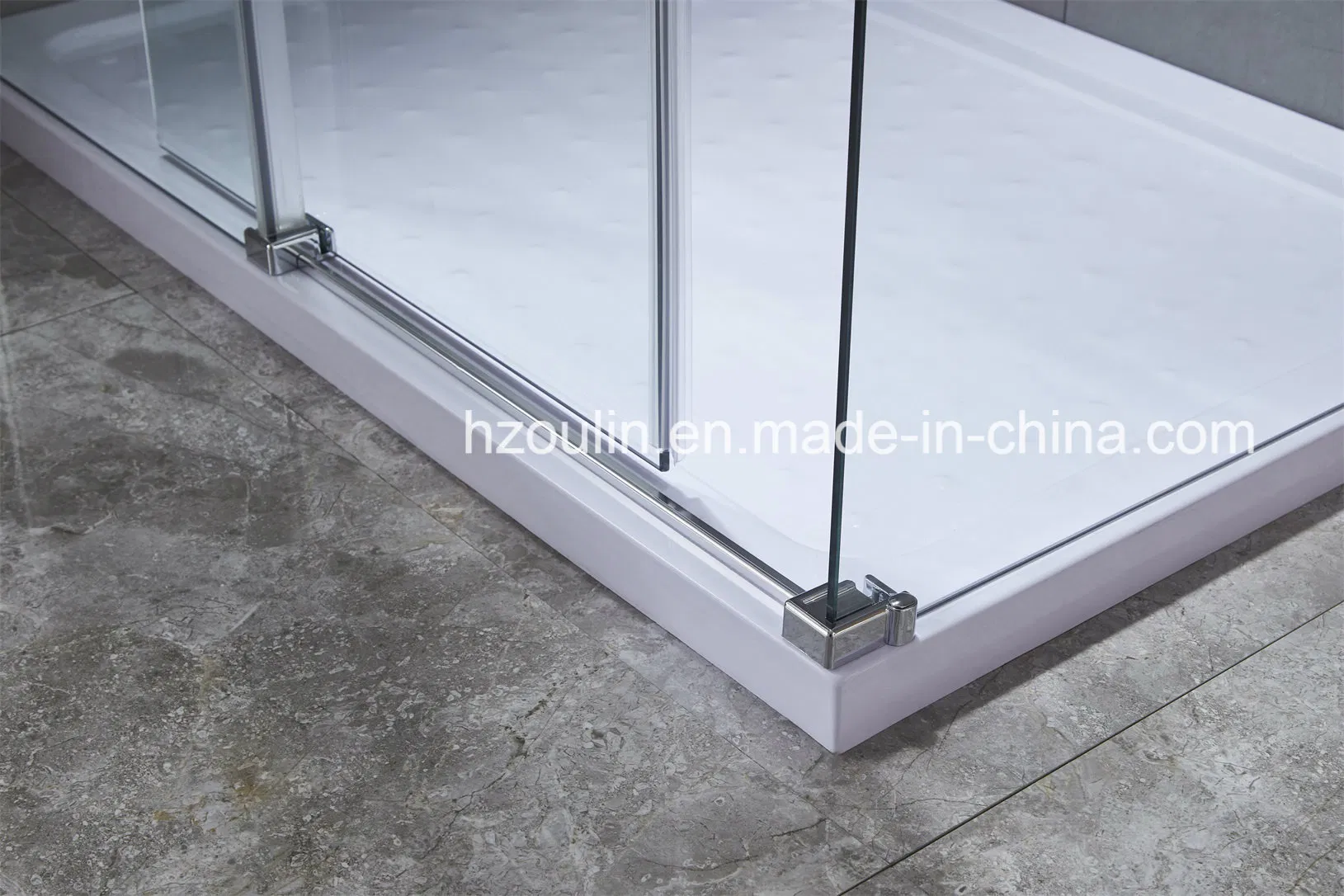 New Design Tempered Glass Bathroom Shower Enclosure with Rollers