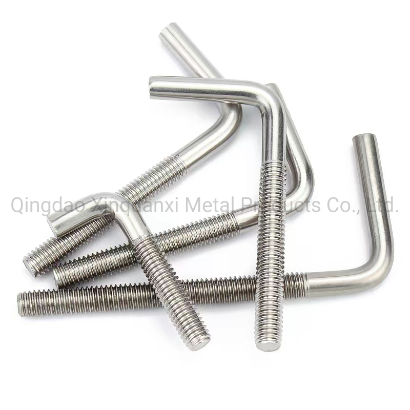 Stainless Steel M10 M20 M30 Ground Anchor Foundation L Shape Bolt