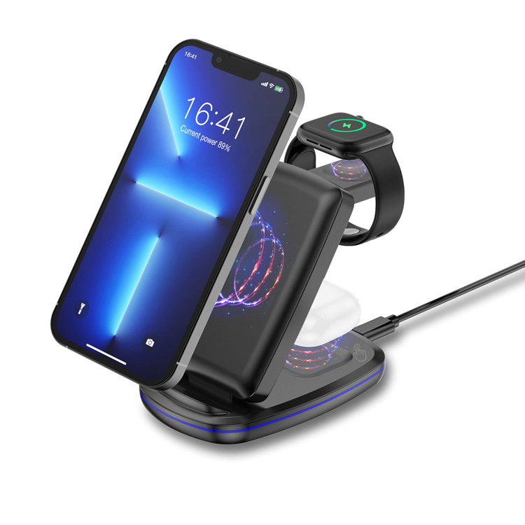 15W 3 in 1 Wireless Charger Fast Charging Folding Magnetic Wireless Charger Dock