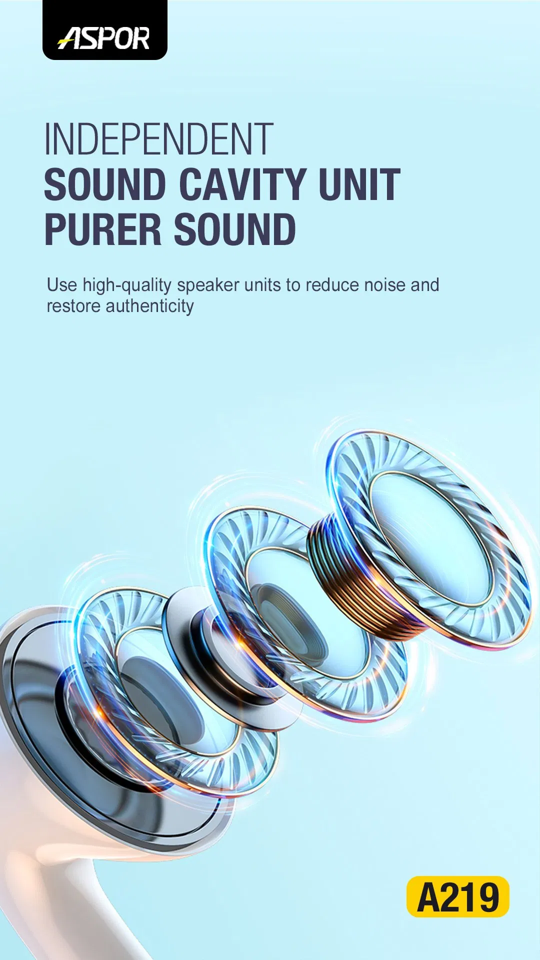 Наушники проводные с микрофоном ASPOR A219, белые