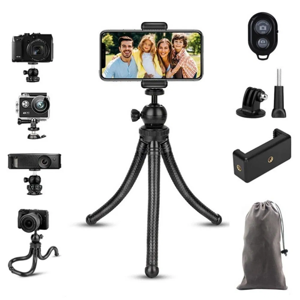 Flexible Tripod with 360degree Rotating Ball Head and Smartphone Holder Wyz19655