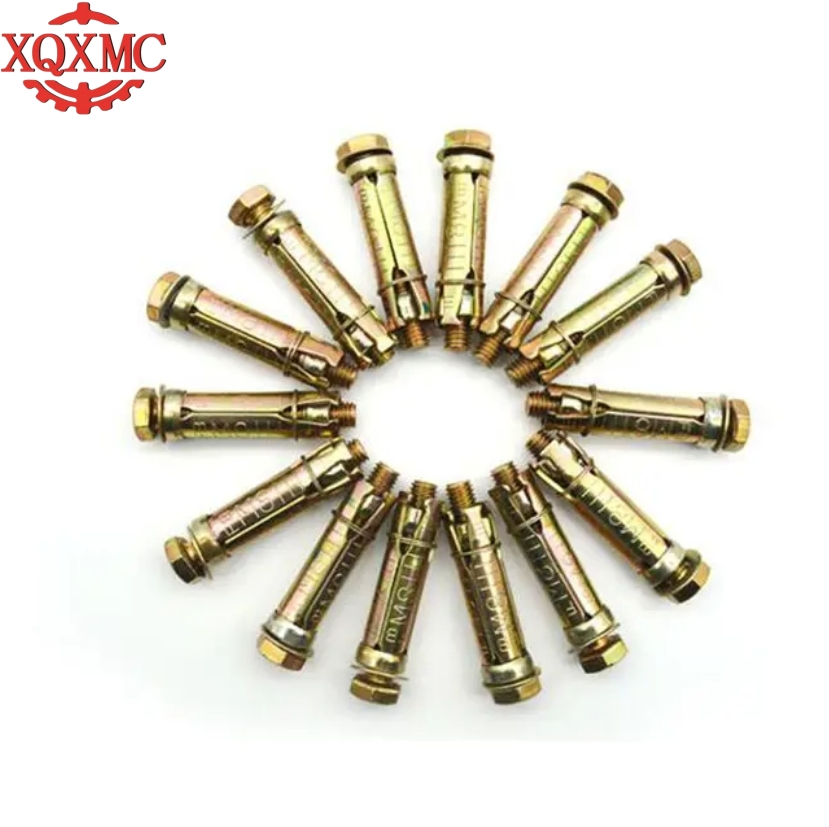 Hardware Fasteners Yellow Zinc Carbon Steel Wedge Anchor Shield Fixed Expansion Bolt