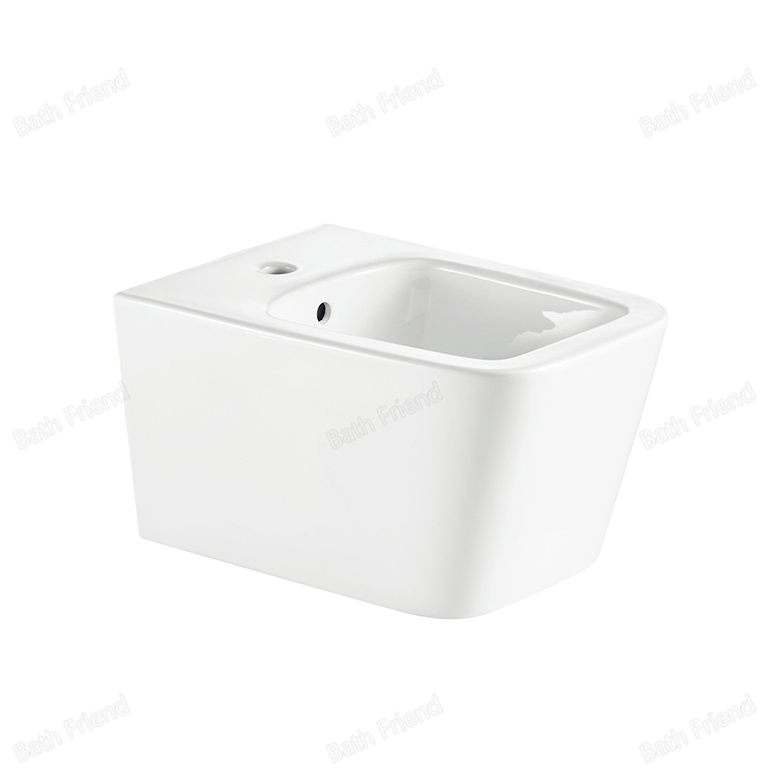 New Style Hot Sale Wall Mounted Square Shape Bathroom Single Hole Hanging Ceramic Personal Bidet