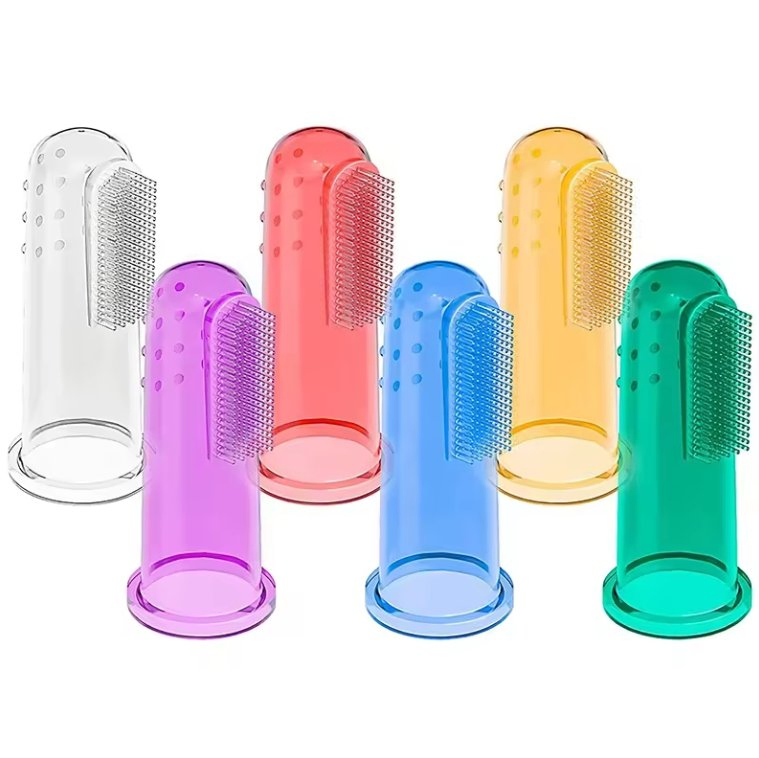 Silicone Infant Toothbrush Training Soft Teether Baby Tongue Scraper Cleaner Finger Toothbrush