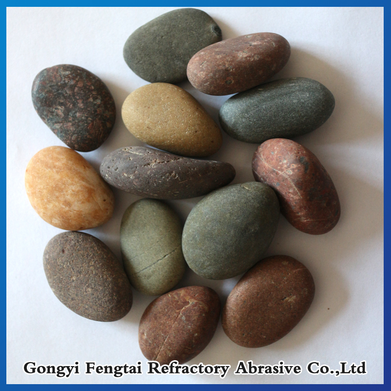 High Polished Yellow Flat Pebble River Stone