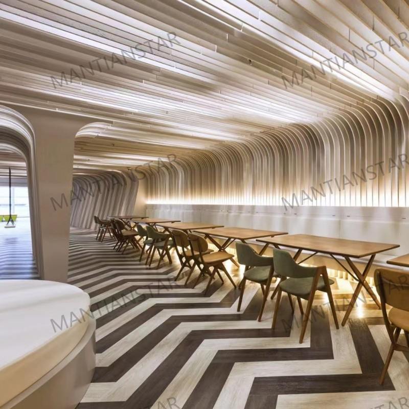 Customized Various Arc-Shaped Waves Curved Metal Ceiling Aluminum Wavy Baffle Ceiling