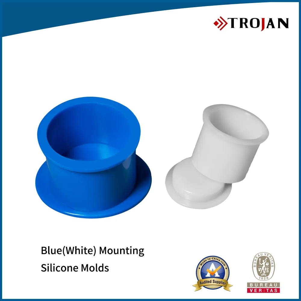 White & Blue Separate Firm Molds and Round Silicone Molds