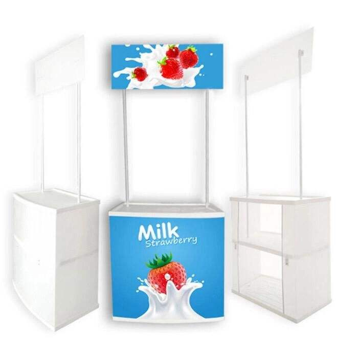 Portable Durable Light-Weight White PP/ABS Plastic Promotion Table Counter Booth Display Ready Trade Show Exhibition