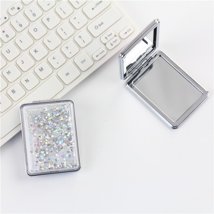 Custom Quicksand Cute Mirror Pink Double-Sided Mirror Portable Mini Portable Pocket Mirror