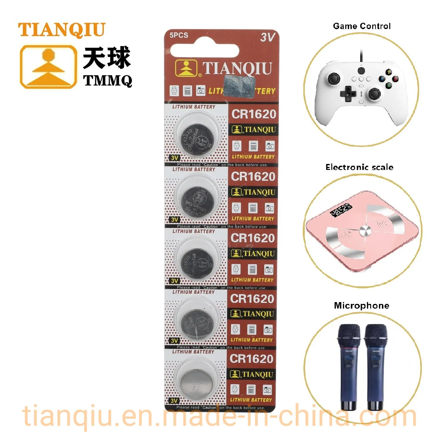 Батарейка CR1620 3V литиевая Tianqiu