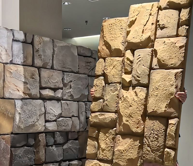 Lightweight FPC Art Stone Panels Modern PU Mushroom Castle Wall Board for Hotel Exterior Brick Cultural Stone Background Wall