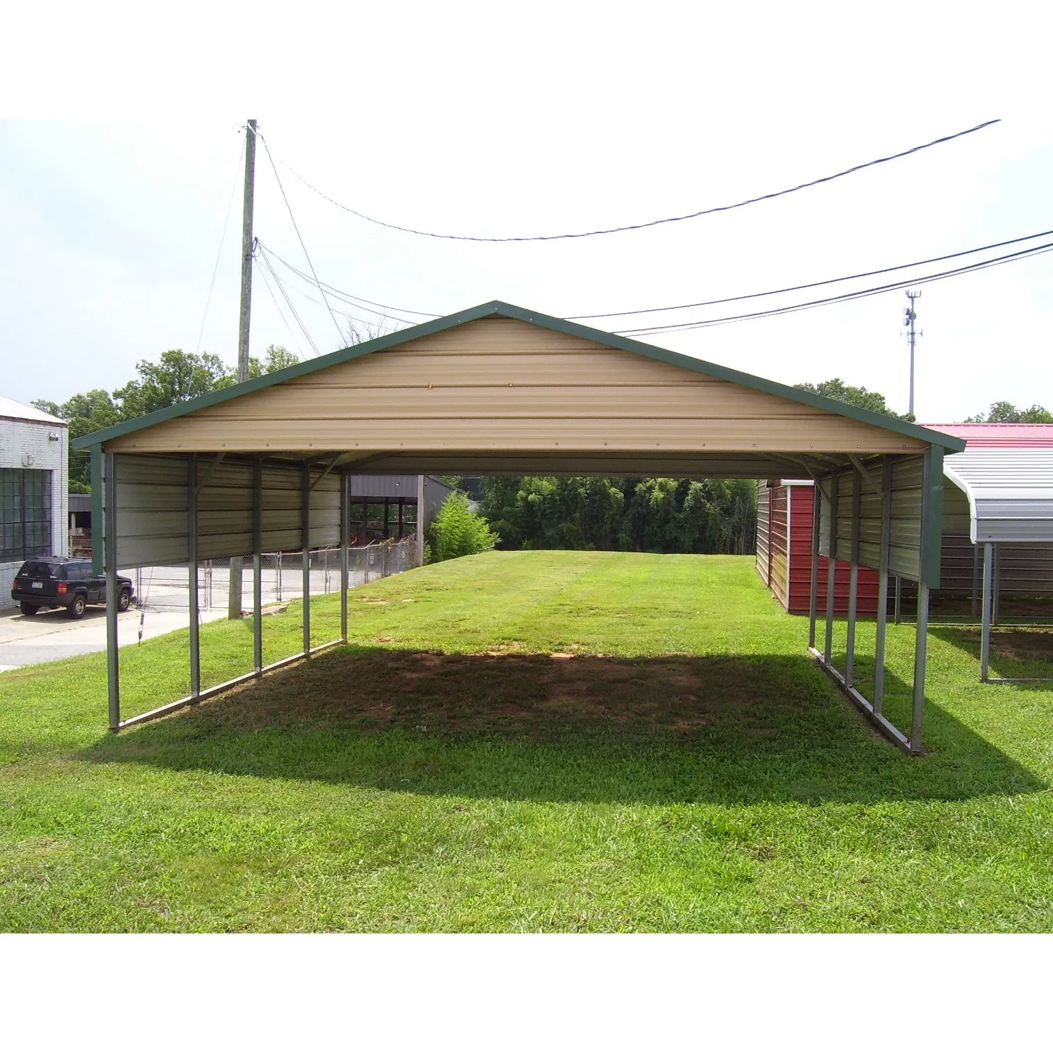 SC068 New Free Standing Style Steel Structure Building Sun Protection Car Shelter