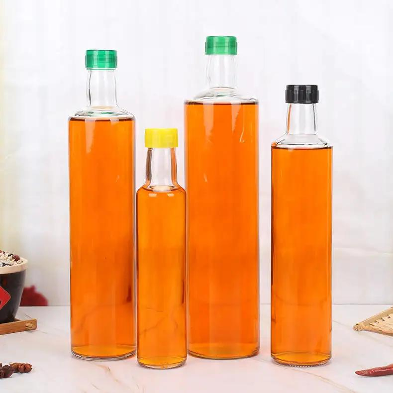 Dark Green Empty 250ml 500ml 750ml Glass Cooking Olive Oil Bottle with Lid