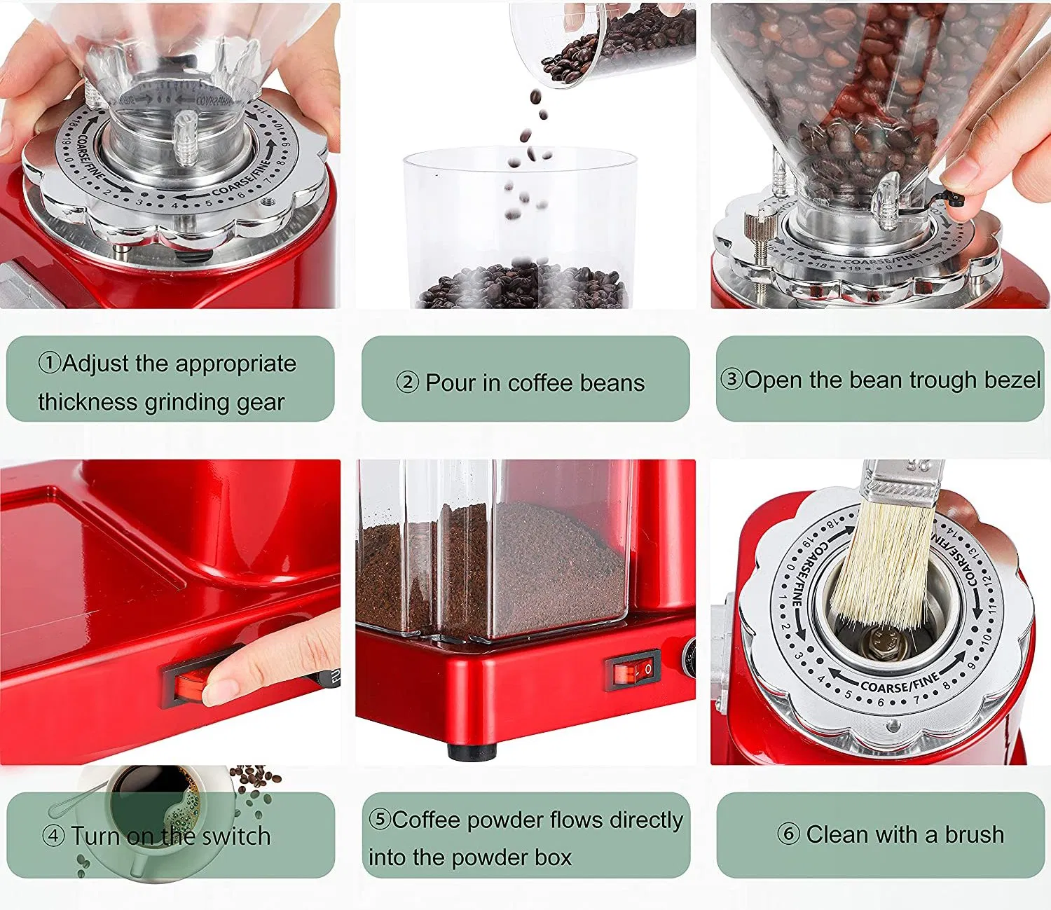 Heavybao Electric Commercial Grinder Espresso Special Grinder Household Coffee Bean Grinder for Cafe