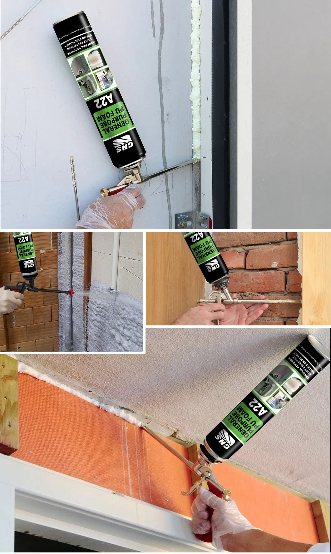 One-Component Expanding Foam for Installation of Window Multi-Purpose Polyurethane Foam