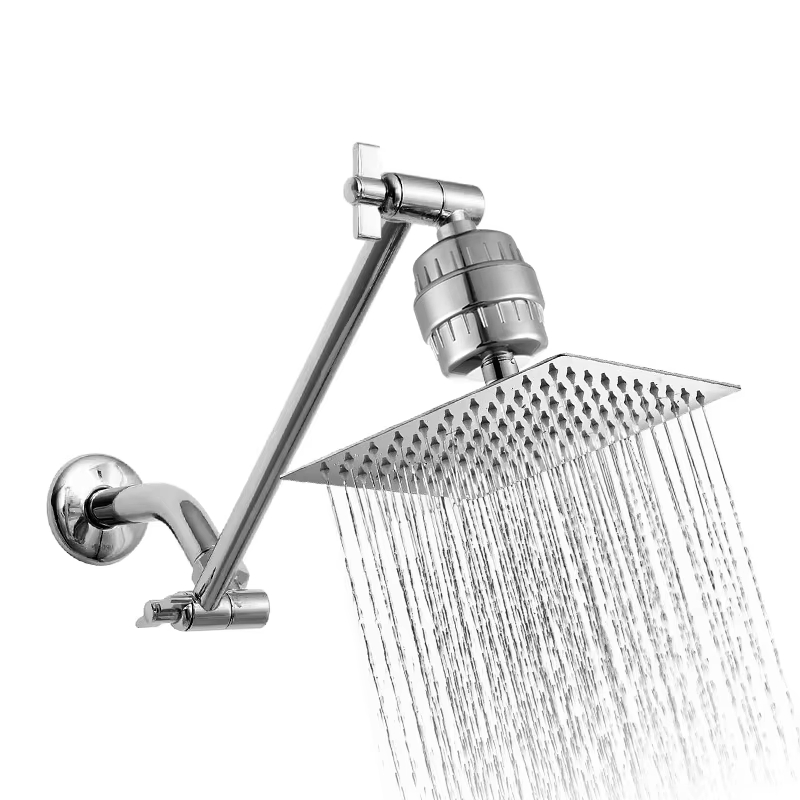 Premium Chrome Plated Shower Support Rod with Nozzle Attachment
