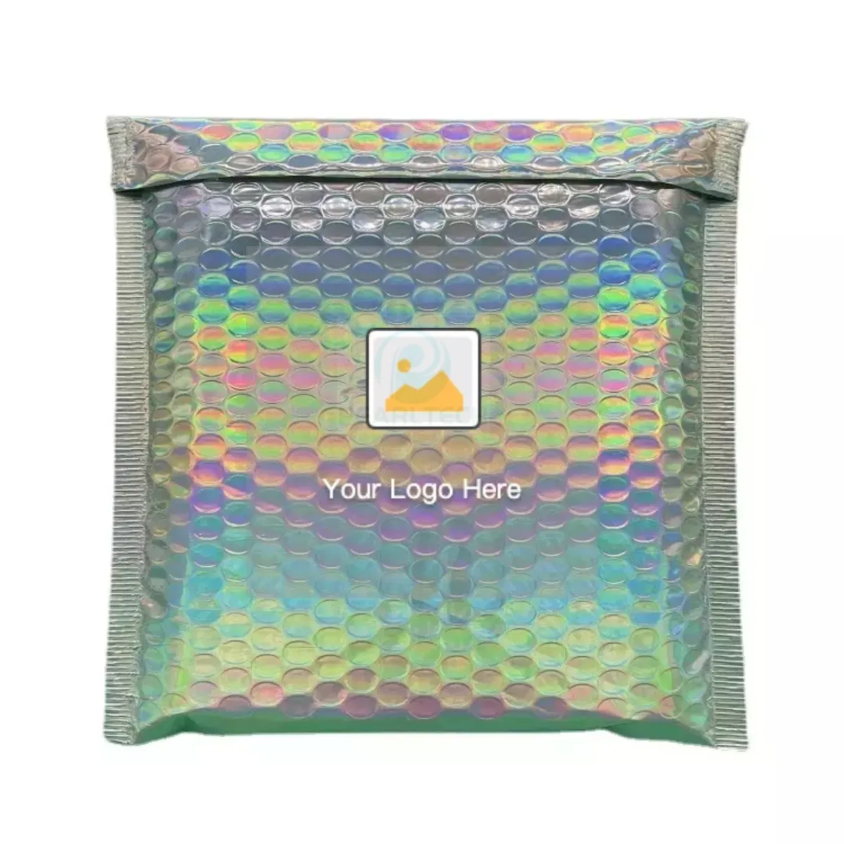 Rainbow Metallized Holographic Laser Polyester Film Foil Coated Bubble for Express Package Envelope