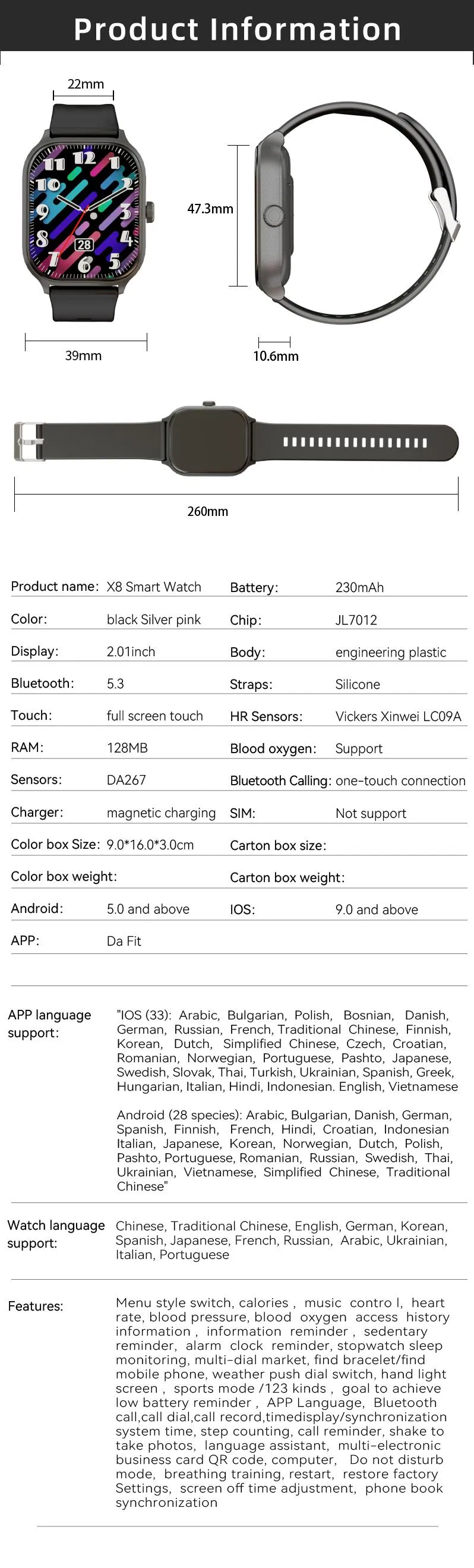 Умные часы X8 Waterproof IP68 с Bluetooth-звонками