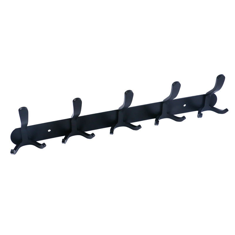 Super Living Room Bathroom Wall-Mounted Door Metal Heavy Duty Coat Hooks 304 Stainless Steel 5 Row Wall Keys Hook Cloth Hanger