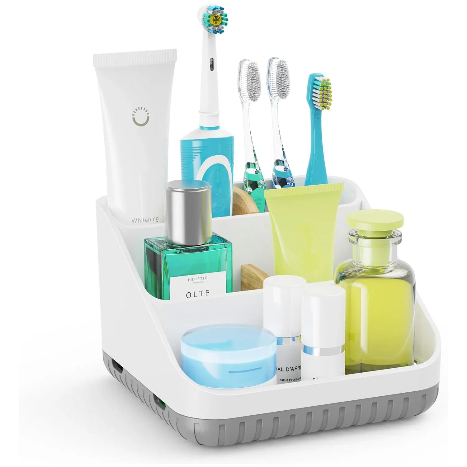 Multifunctional Bathroom Countertop Detachable 6 Slots Bathroom Toothbrush Holder