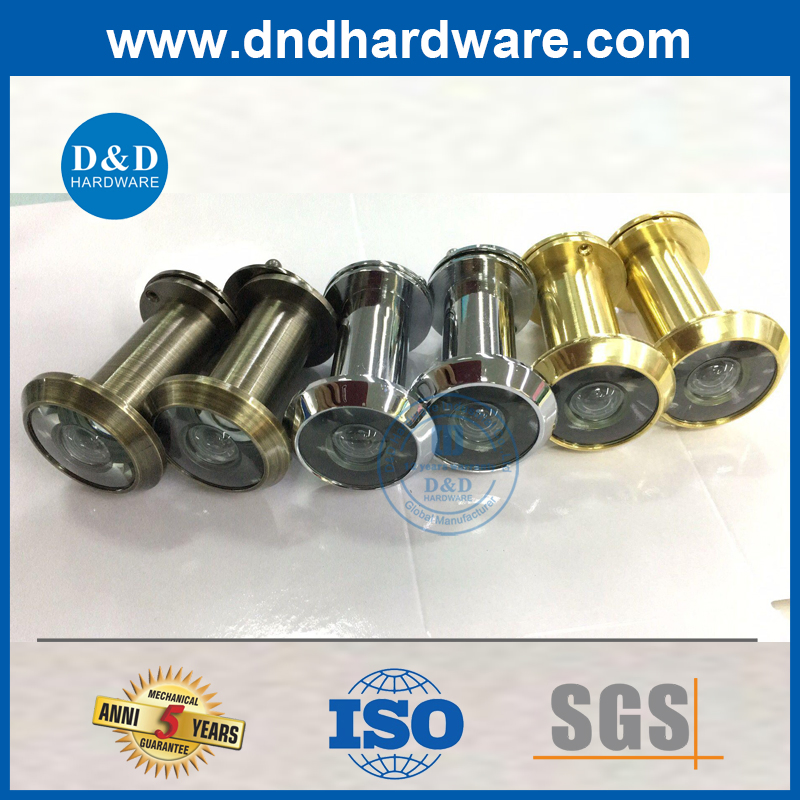 Glass Lens Red Antique Brass Type Door Peephole Viewer with Cover