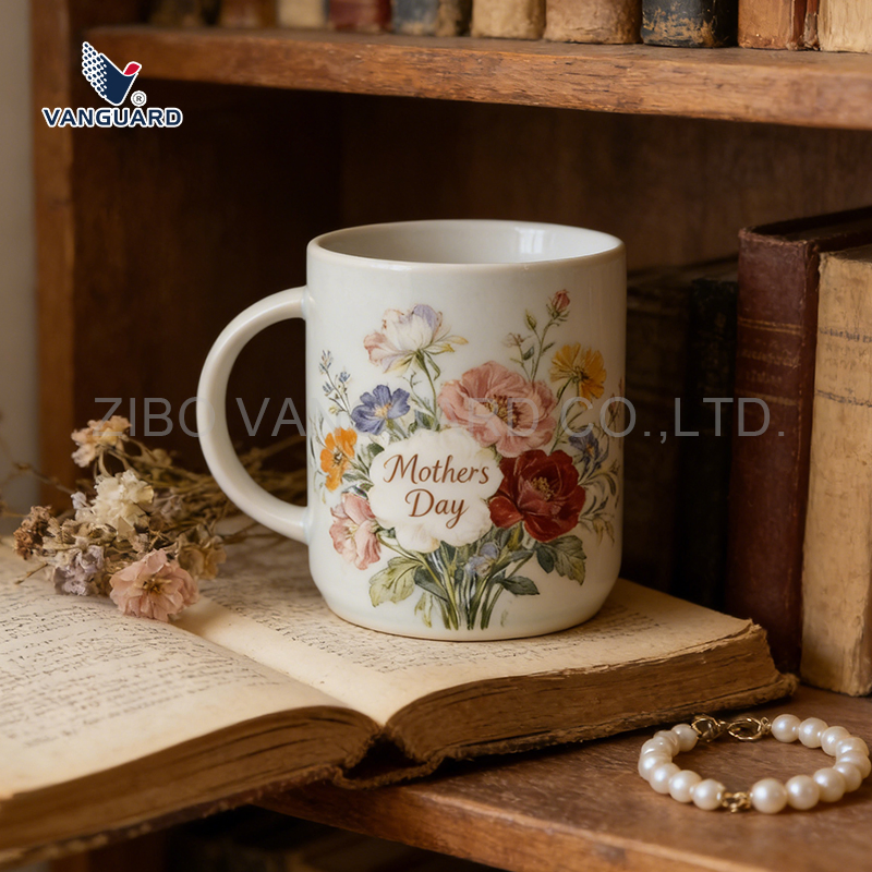 Фарфоровая кружка с цветочным дизайном, 600 мл