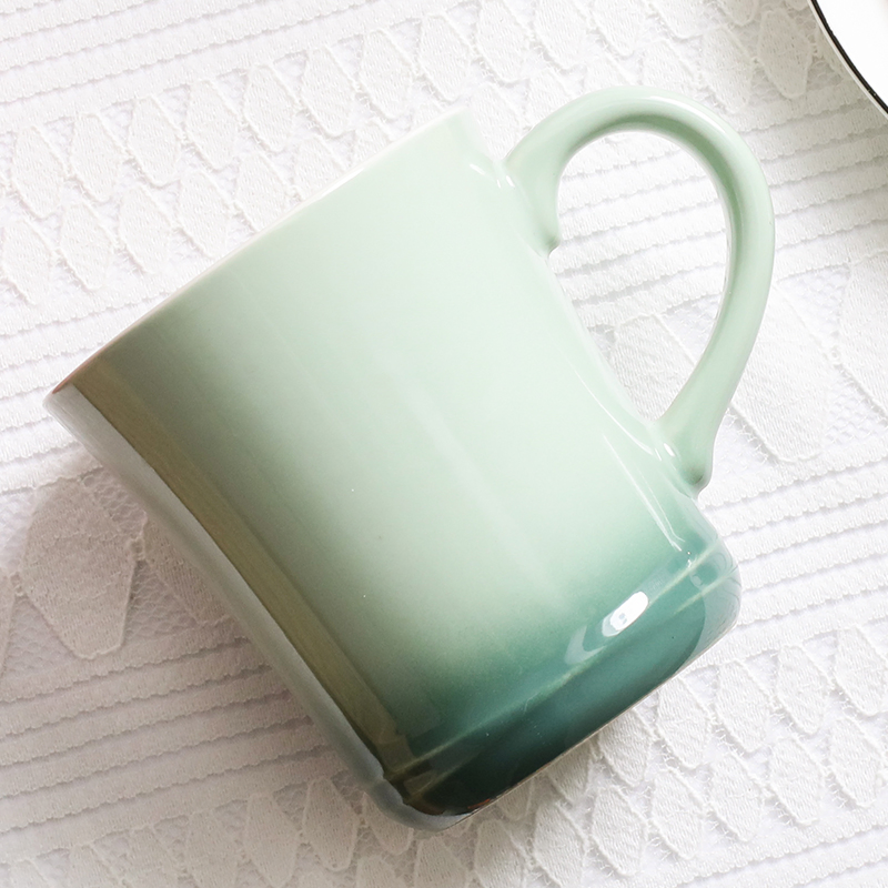 Керамическая кружка ретро 11oz, синяя, для кофе и чая