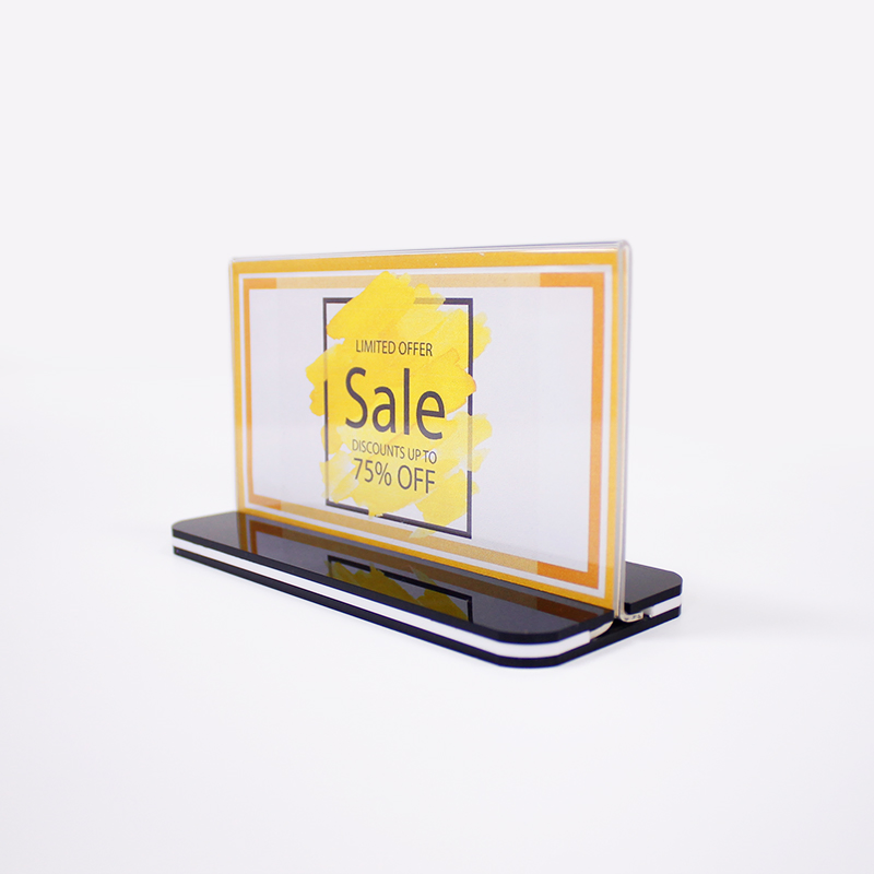 Acrylic Sign Holder Photo Stand Menu Holder with Insert Base