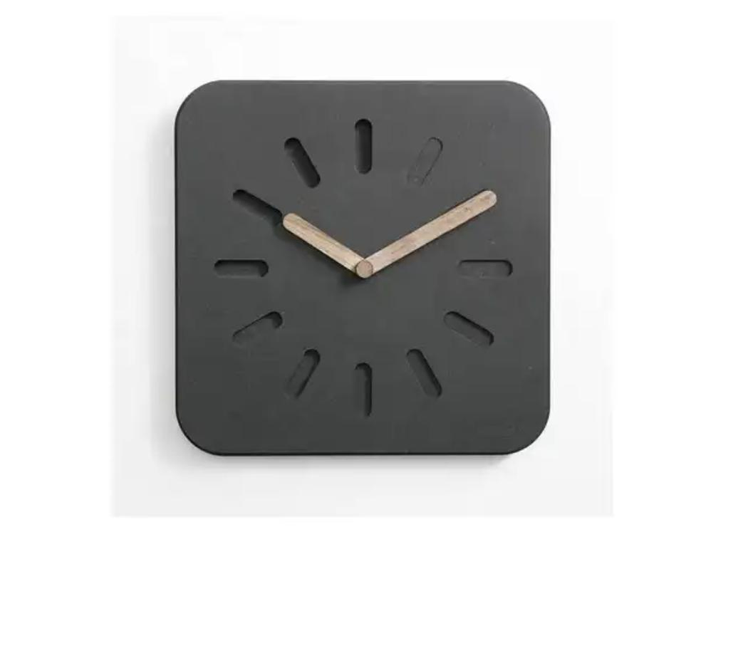 Modern Simple Gray Silent Sweep Art Office Decorative Wooden Wall Clock