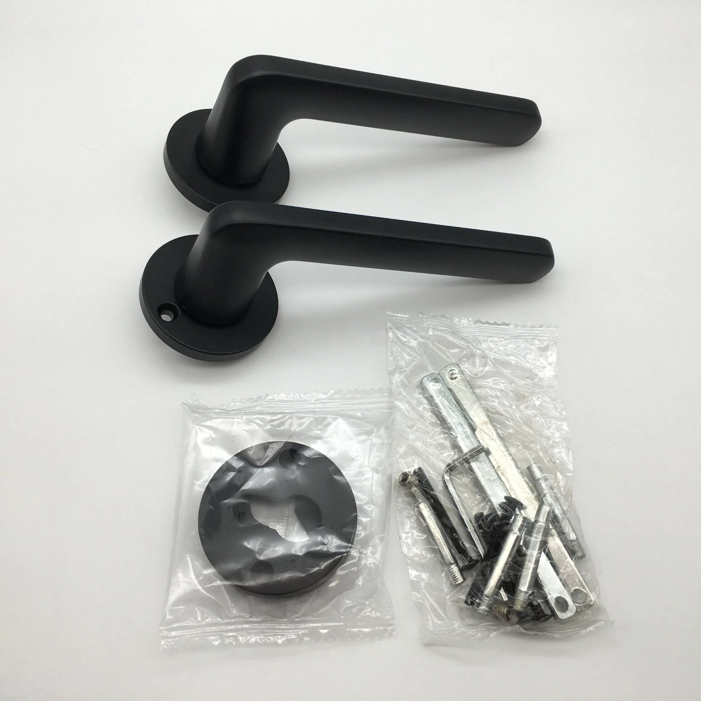 Round Lever Door Handle Aluminum Alloy Interior Design Handles for Wooden Doors