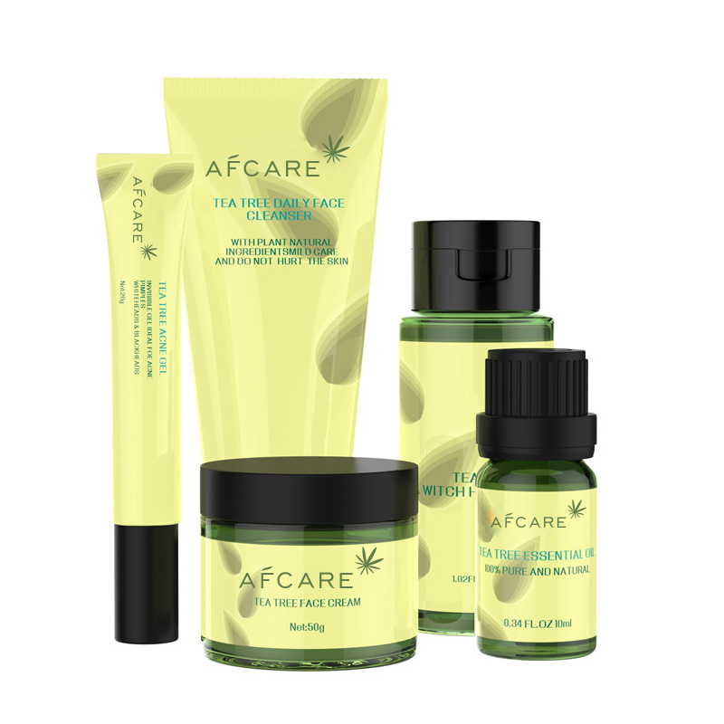 Tea Tree Repair Skincare Set Kit Remove Acne Cream Herbal Vegan Private Label