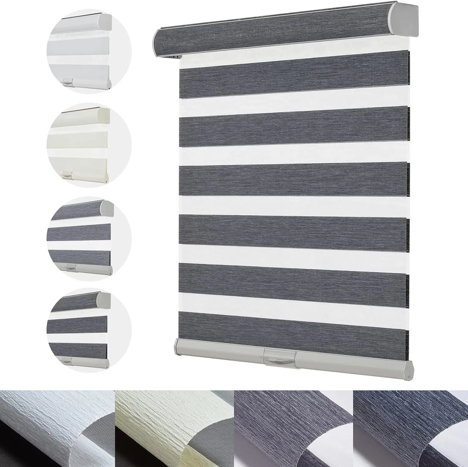 Cordless Zebra Blinds Motorized Control Roller Shades Light Filtering Sheer Window Shades
