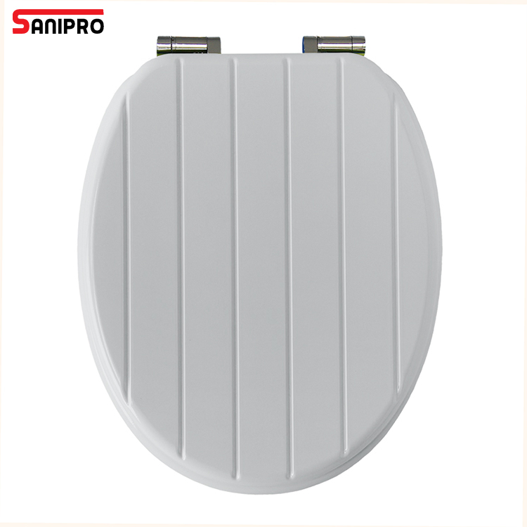Sanipro Bathroom Attachment Modern Slow Closing Standard Round Shape Wc Toilet Lid White Molded Wood Toilet Seat Cover