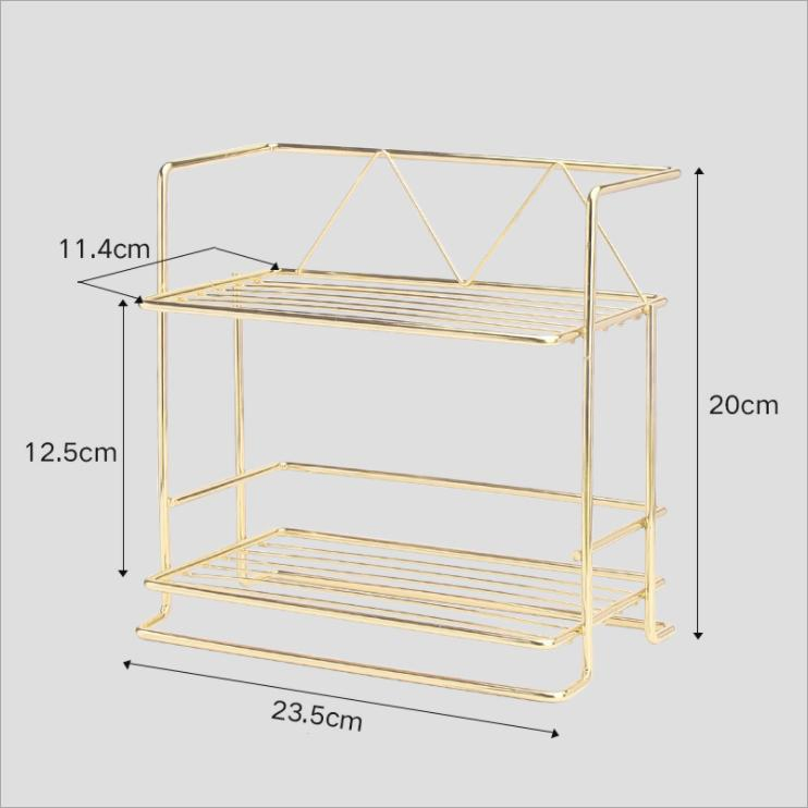 Double Layers Iron Cosmetics Storage Rack Household Desktop Cosmetics Storage Rack