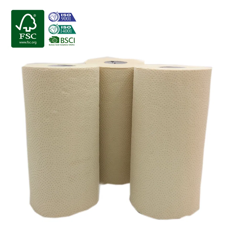 100% Bamboo Pulp Eco Friendly Custom Embossing Kitchen Paper Towel Roll