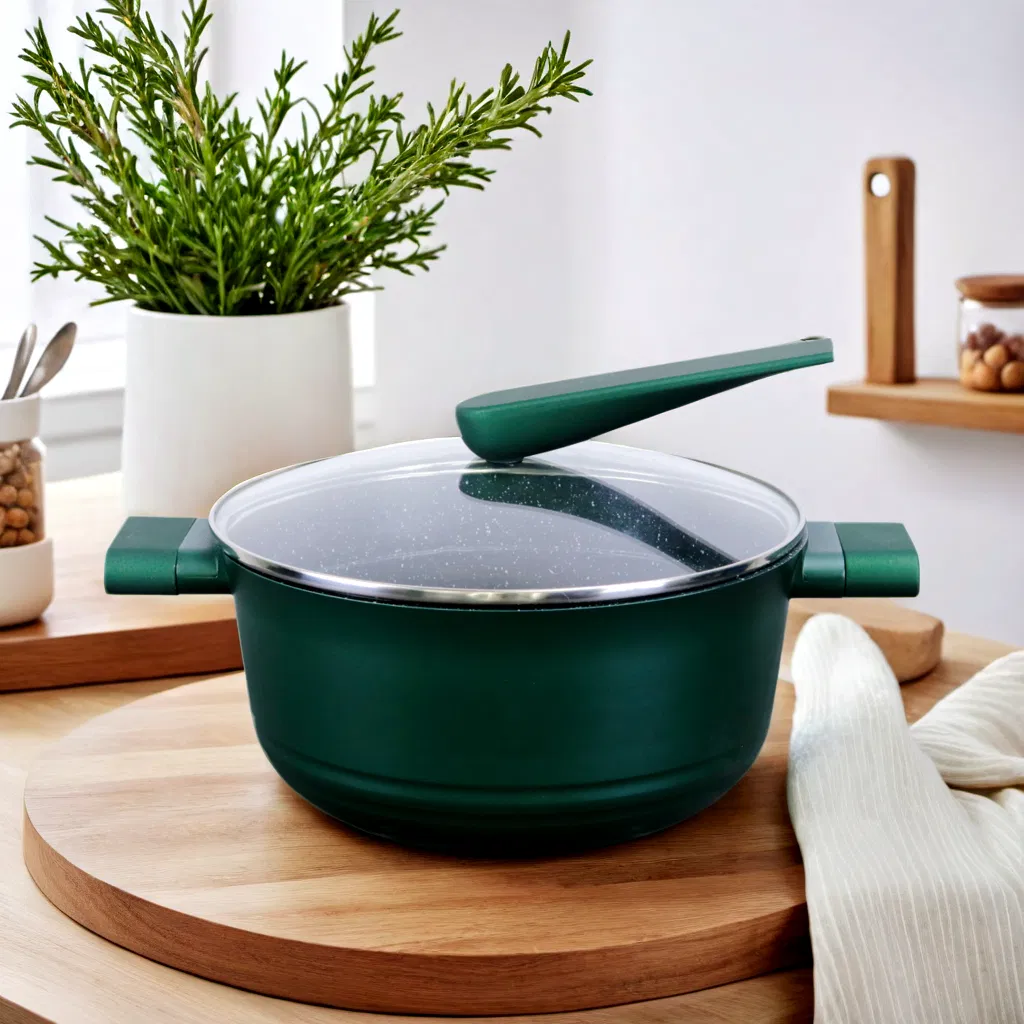 Durable Aluminum Soup Pot for Modern Kitchens with Thickened Bottom