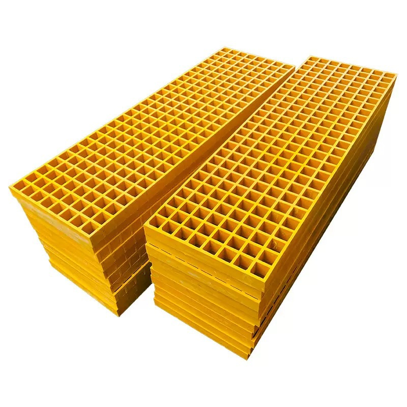 Hongwo Acid and Alkali Resistant Fiberglass Grating 50mmx50mm Grid Chemical Platform Decking