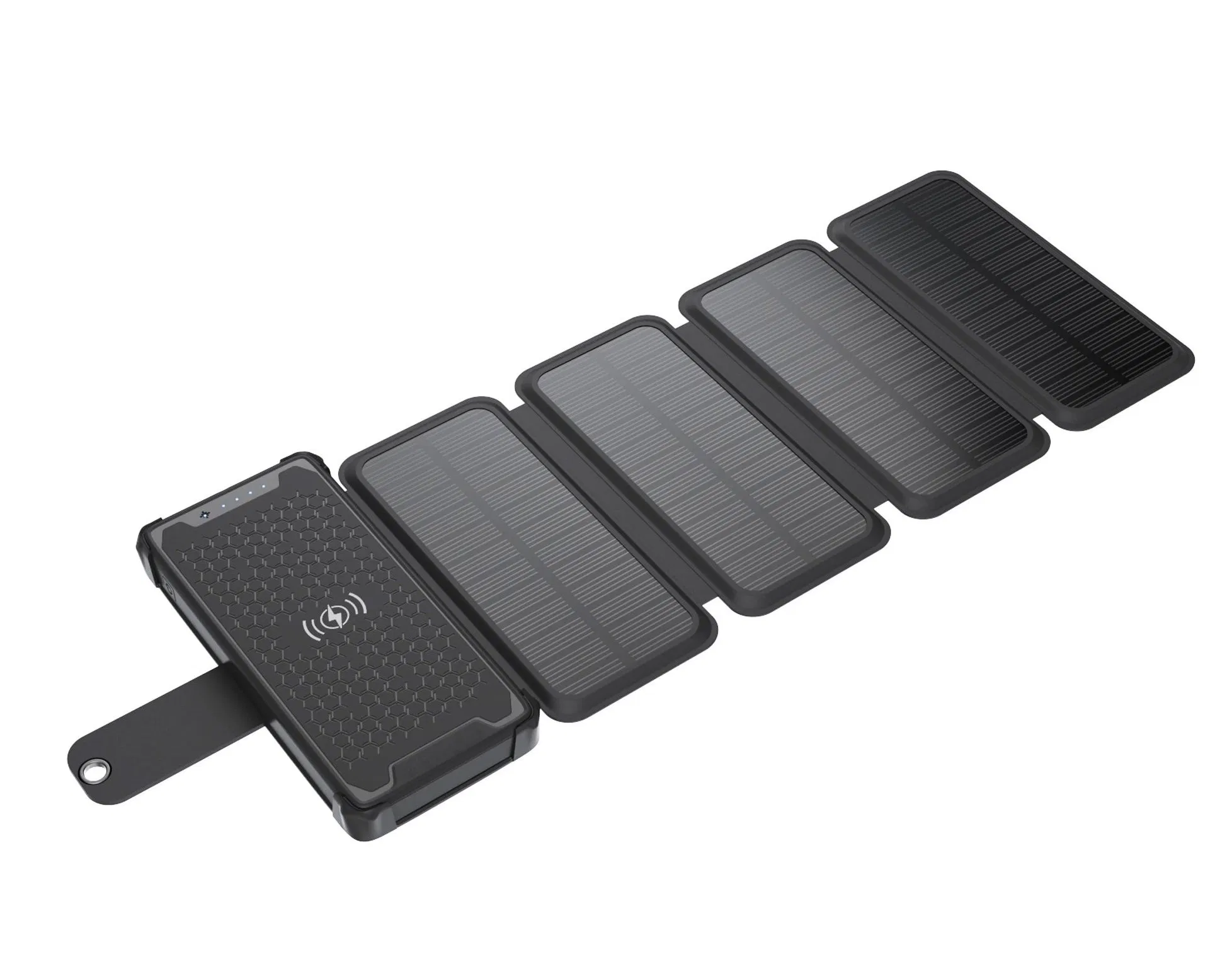 Solar Energy Charger Power Bank, Portable Solar Power Bank with USB C, Wireless Charging, and LED Light for Smartphones