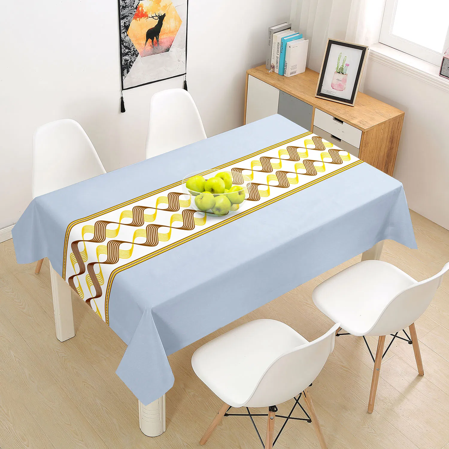 PVC Table Cloth with Printer Runner in The Middle