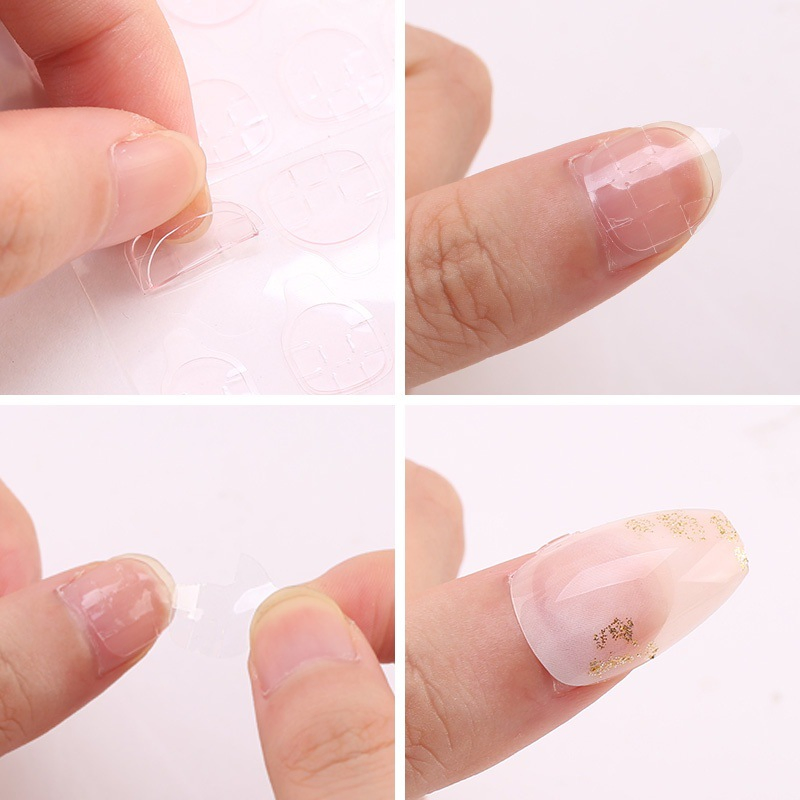 Press on Thin Double Side Jelly Nail Glue Adhesive Waterproof Tape Stickers for Manicure Fake Nail Toe Tips