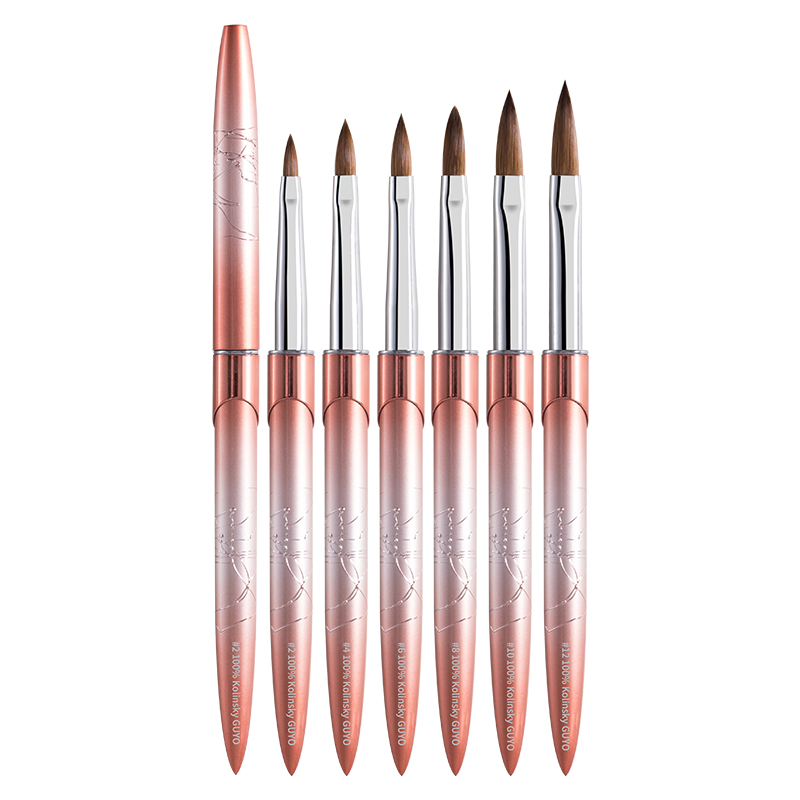 Guyo Metal Handle 100% Pure Kolinsky Nail Art Brush Customizable Logo