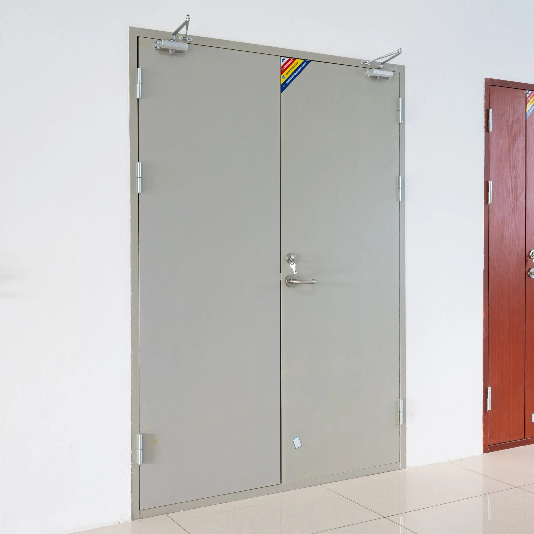 Factory Direct Price Pry-Proof Steel Glass Fire Door for Emergency Escape Routes