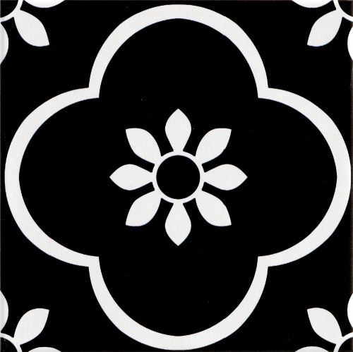 Black and White Borhemia Style Glazed Porcelain Tile20*20cm
