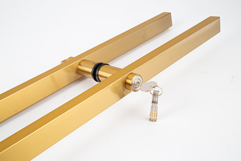 European Hot Selling Stainless Steel Glass Door Pull Handle with Lock Wholesale and Manufacturer