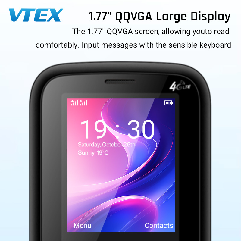 Кнопочный телефон 4G LTE VTEK с фонариком, 1.77 дюйма