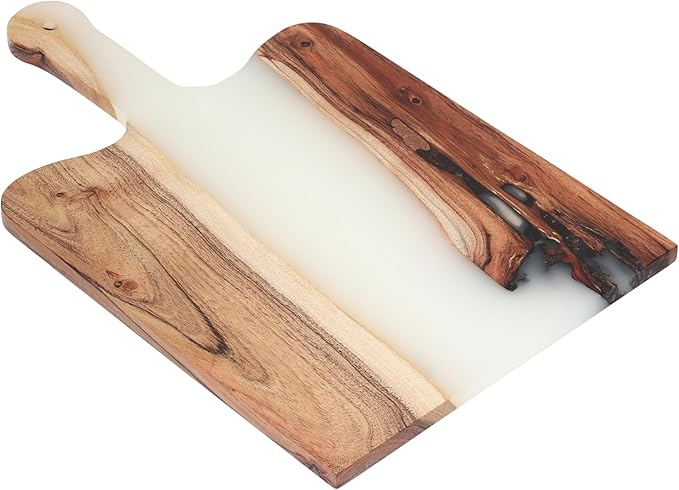 Wooden Epoxy Serving Board Acacia Wood Cheese Platter Resin Wood Serving Tray