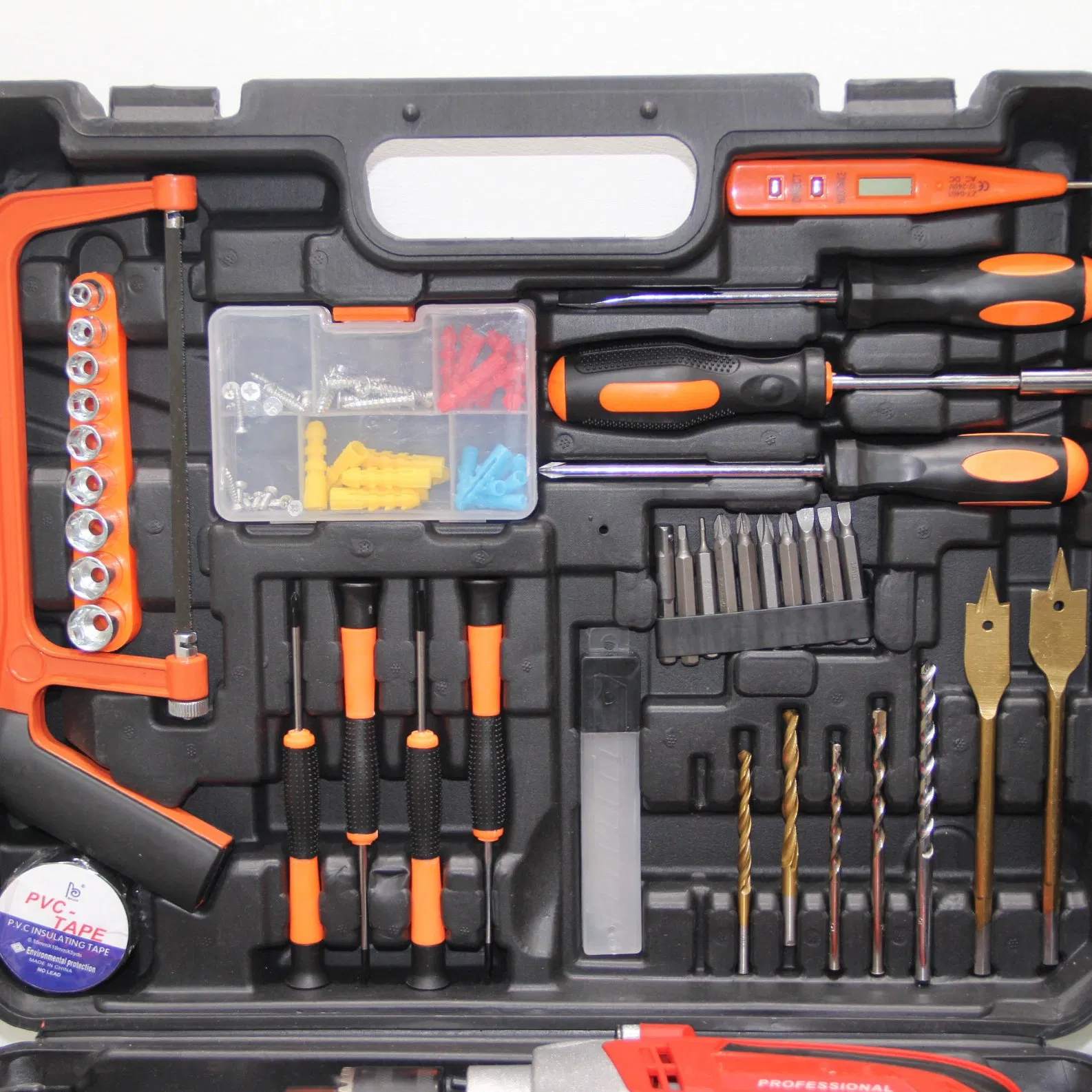 Behappy High Quality 108 PCS Household Electric Hand Tools Set